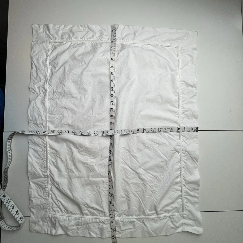 Pottery Barn  Double Piping Cotton STANDARD Pillow Sham WHITE